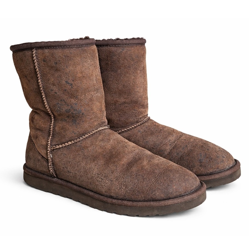 UGG‎ Y2K Classic Short II Chocolate Brown Boots US 8 Suede Shearling 2000s